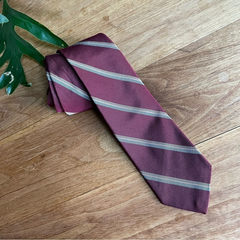 Robert Talbott Burgundy Striped English Mogador Men’s Repp Tie